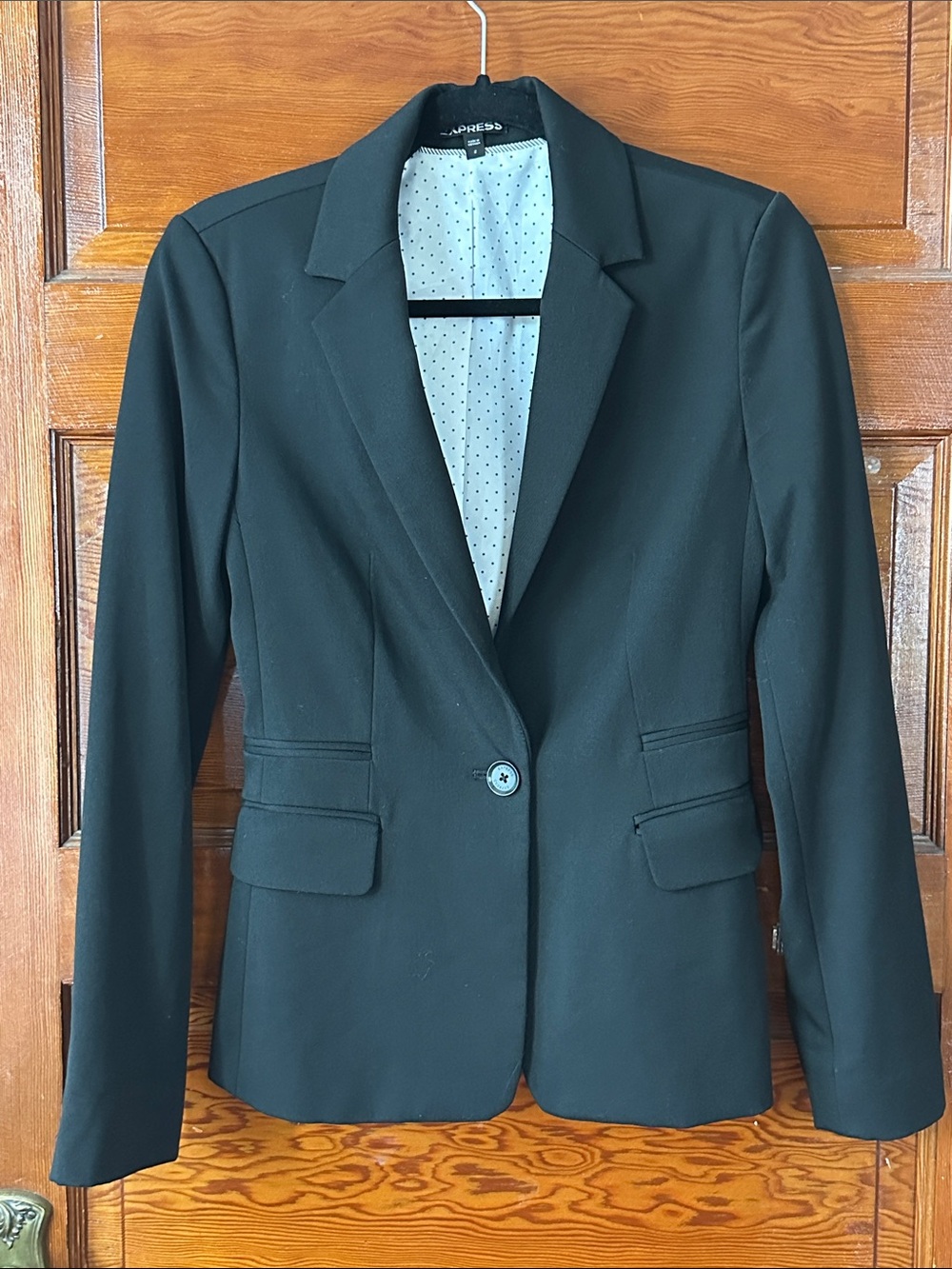 Express Black Single-Button Tailored Blazer
